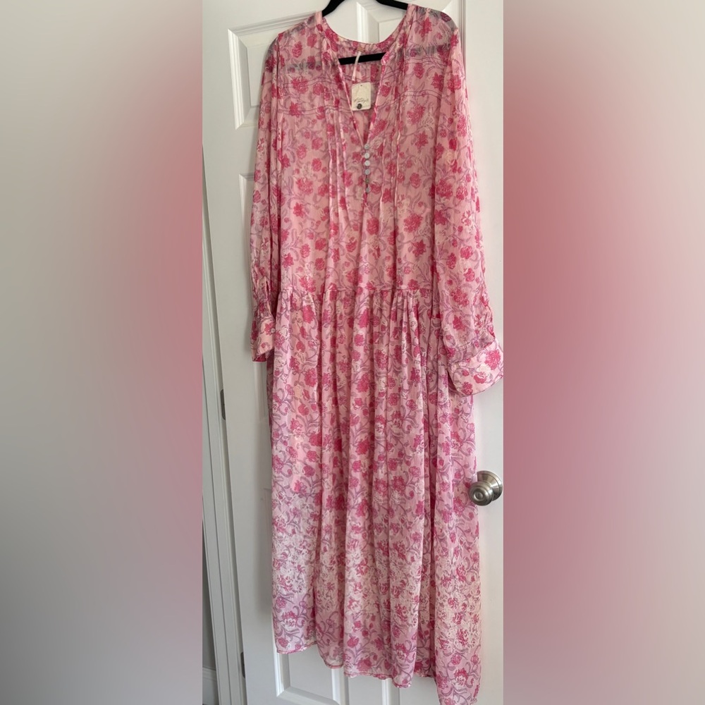 Free People Pink Floral Maxi Dress